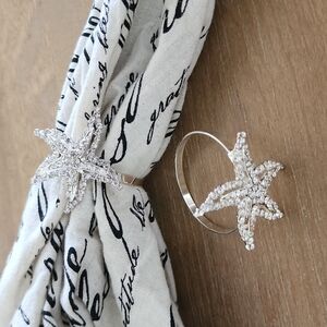 Rhinestone Starfish Napkin Ring Holder